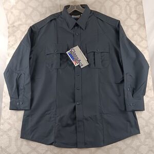Blauer Classact 8900 Dark Navy Long Sleeve Uniform Shirt Men 17.5 32-33